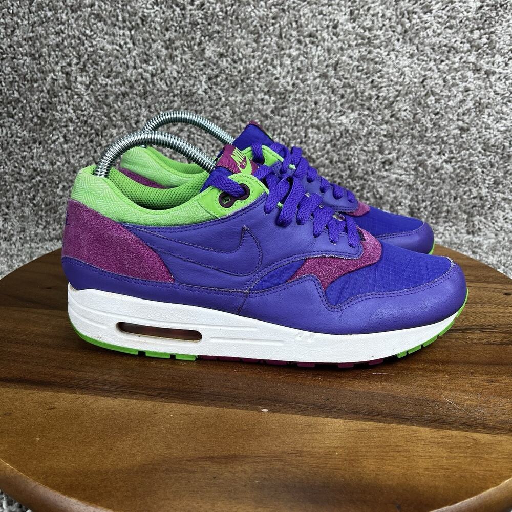 2008 Nike Air Max 1 Womens Size 9 Purple Pink Mean Green Rave 319986-551 REPAIR